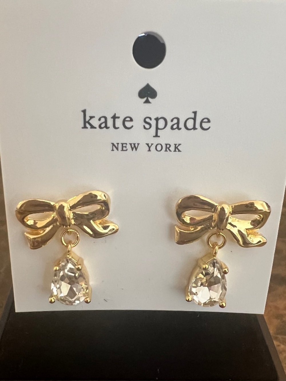 NWT Kate Spade Bow Tie Drop Earrings